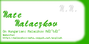 mate malaczkov business card